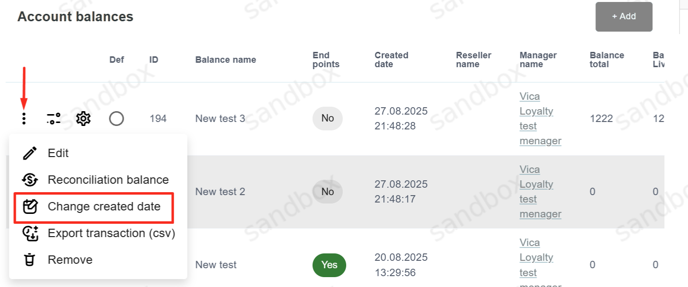 change date account balance